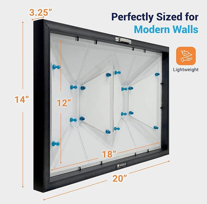 3D Picture Frame with Reverse Perspective Illusion – Premium Wall-Mount Display for 12x18 Photos – Modern Matte Black Gallery Décor And Interactive Motion Effect for Home or Office