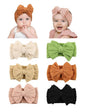 Pink Baby Headbands with Bows, White Headband Bow for Baby Girls Infant Head Wraps Newborn Bonnet Toddler Unisex Gifts(03H-07)