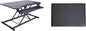 Rocelco 46" Electric Standing Desk Converter with AC Outlet USB Charger and Anti-Fatigue Floor Mat - Motorized Adjustable Sit Stand Riser - Tabletop Workstation Keyboard Tray - Black (R EDRB-46-MAFM)