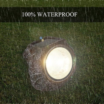 EiGreen Solar Garden Rock Lights Outdoor, 2 Pack 10 LED Waterproof Solar Powered Rock Light，Yard Landscaping Spotlights, for Indoor and Outdoor Decoration