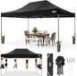 COBIZI 10x15 FT Pop up Canopy Tent,Heavy Duty Easy Up Commercial Outdoor Party Canopy Tents for Wedding Parties All Season Wind & Waterproof Gazebo with Carry Bag,Black(Frame Thickened)