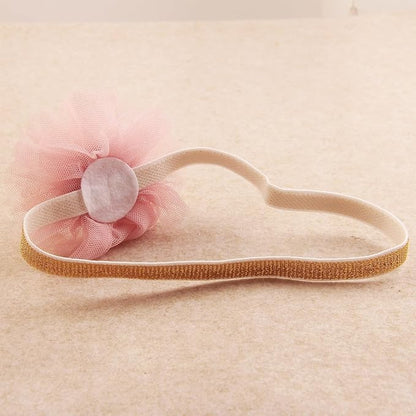 Nishine 1.3"x1.3" Mini Baby Girl Tulle Crown Headband Toddler Princess Crown Tiaras Birthday Photography (Gold, Elastic)