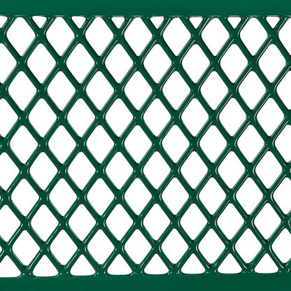 Global Industrial 8'L Heavy Duty Expanded Metal Mesh Bench with Backrest with Steel Frame, Portable Outdoor Bench, 1000 lbs Capacity, Green, 96" L x 24" W x 33" H