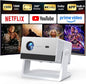 Smart Mini Projector, 1500 ANSI Portable Projector with WiFi and Bluetooth, HAPPRUN 4K Full HD Home Theater with 270° Stand, Dolby Sound, Built-in Apps,Compatible with Phone & PC, Indoor & Outdoor Use