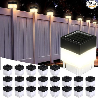 Tujoe Solar Post Cap Lights Fence Post Solar Lights 2in x 2in (5cm x 5cm)(Warm Yellow,30 Pack)