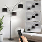 Floor lamp with Remote, 3 Light Arc Floor Lamps for Living Room, 2400LM Tall Standing Floor Lamps with Black Shades, 80" Large Floor Lamp for Bedroom, Office