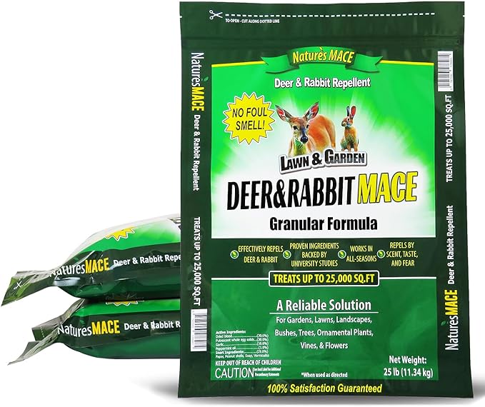 Nature's MACE Deer and Rabbit Granular Repellent, 75 lb, Repel Deer from Your Garden, Yard, Landscape, Flowers, Create a Deer Free Barrier, Deer Deterrent Granules, People and Pet Safe Granules