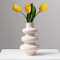 Ceramic Modern Dried Flower Vase, Off White Round Pampas Vase, Boho Home Decor for Centerpiece Wedding Dinner Table Party Living Room Office Bedroom, Housewarming Gift