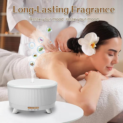 Essential Oil Diffusers for Home 500ml,Aromatherapy Diffusers for Essential Oils Large Room with 7 Colors Lights & 3 Mist Mode Waterless Auto Off,Cool Mist Humidifiers for Decor S-White