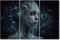 3 Pieces Colorful Canvas Wall Art Future Technology Posters Artificial intelligence Canvas Print Kit for Home Office Wall Decoration Wooden Framed Gallery-Wrapped Ready to Hang, 42" Wx28 H