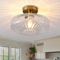 Semi Flush Mount Ceiling Light, 11.8 Inch Vintage Clear Crystal Glass Ceiling Light Fixture,Dining Room Lighting Fixtures for Kitchen, Hallway, Foyer, Bedroom, Bathroom, E26 Base (Bulb Not Included)