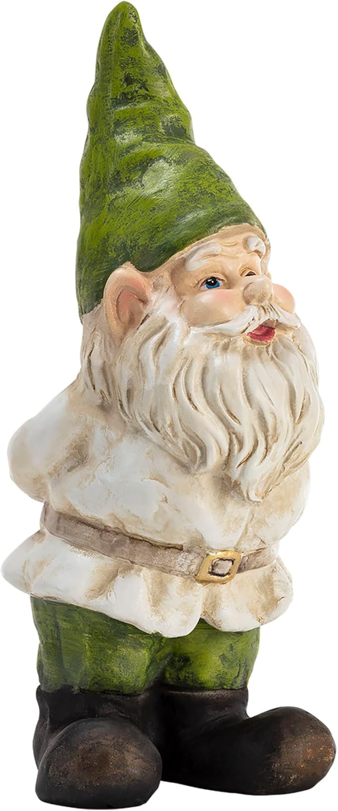 Alpine Corporation 12" Tall Traditional Outdoor Garden Gnome Yard Statue Decoration