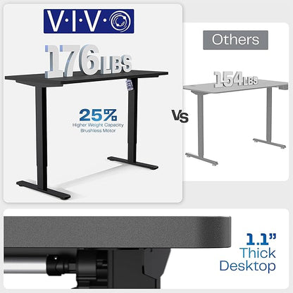 VIVO Electric 71 x 30 in Standing Desk, Memory Height Adjustment, 1B Series, Holds 220 lbs, Dark Walnut Top Black Frame, DESK-KIT-1B7D