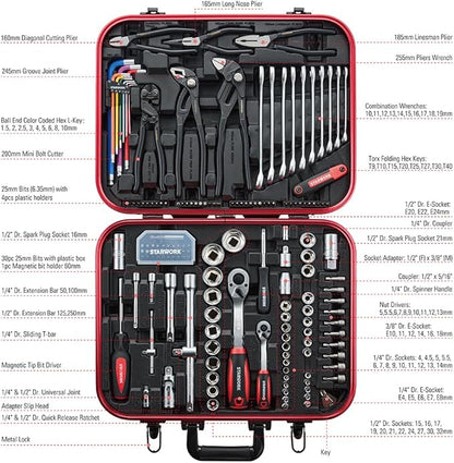 STARWORK TRUE MECHANIC™ 169-Piece Mechanics Tool Set, Professional, Metric