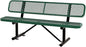 Global Industrial 6'L Heavy Duty Expanded Metal Mesh Bench with Backrest with Steel Frame, Portable Outdoor Bench, 1000 lbs Capacity, Green, 72" L x 24" W x 33" H