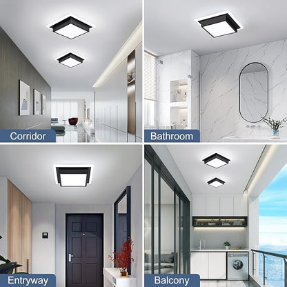 32W Hallway Ceiling Light, Kitchen Ceiling Light, 6000K Cold White Flush Mount Ceiling Lamp, Square Modern LED Lighting Fixtures for Living Room Bedroom Bathroom Kitchen