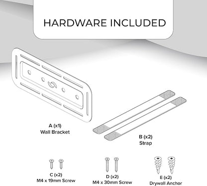HumanCentric Universal Small Mounting Bracket Compatible with Small Devices, Modems, Power Blocks, Mount on The Wall or Under Your Desk, Vertically or Horizontally