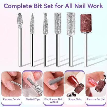 Makartt Rechargeable Nail Drill – 35000RPM Electric Nail File,Portable E File for Gel Nail Shaping & Removal, Quiet, Lightweight, 6H Battery, Easy to Use for Home & Salon, YEEYAN