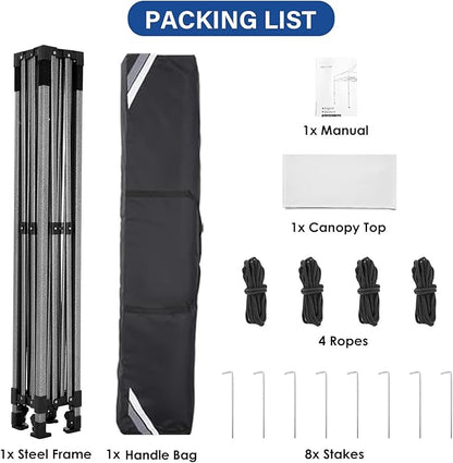 COBIZI 10x10 Pop up Canopy Heavy Duty Without Sidewalls, Easy Set-up Commercial Outdoor Party, 100% Waterproof Wedding Canopy Gazebo, 3 Height Adjustable with Handle Bag,White