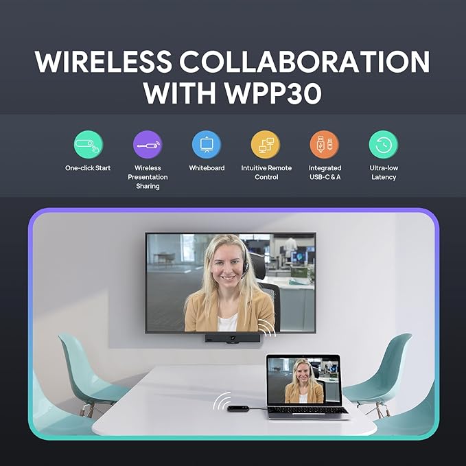 Yealink Video Conference Camera, 4K Webcam, 120° Ai Auto Framing, 8 Microphone Arrays & Speaker Tracking, Ai Noise Cancellation Teams Certified, Meetingbar A10 All-in-one Conference Room Camera System