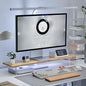 ROCDEER Bamboo Monitor Stand Riser with RGB Lights,31.5 Inches Desktop Shelf with Acrylic Legs Supports for Desk, PC Computer Monitor, Laptops, Printer, Speakers (Natural)
