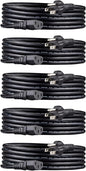 Amazon Basics PC Power Cord, 10 feet, 5-Pack, AC Power Cord for Monitor, Computer, TV, 3 Prong, 18 AWG, 125 Volts, Black