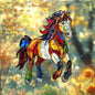Horse Christmas Ornament Equestrian Lover Acrylic Suncatcher Window Hanging Stained Glass Effect Art Garden Decor Unique Farmhouse Gift for Mom Grandma Women Thanksgiving