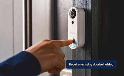 SimpliSafe Wired Doorbell,1080p - Compatible with SimpliSafe Home Security System - Latest Gen