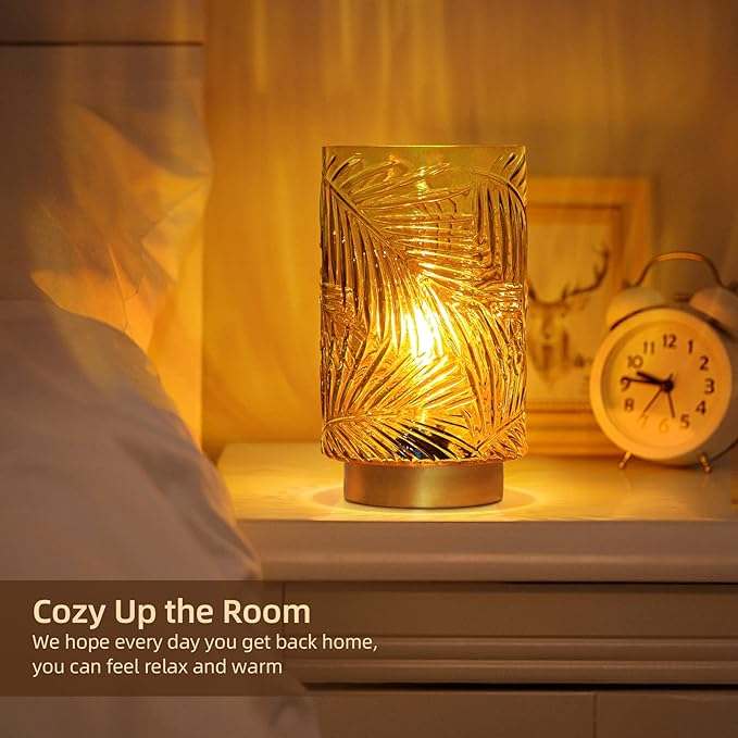 Battery Operated Table Lamp, Cordless Lamps for Home Decor, Battery Powered Nightlight with LED Bulb with Timer, Decorative Lights for Living Room Bedroom Tabletop Entryway Centerpiece Gift(S Yellow)