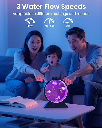 Jellyfish Lamp, 7-Color Changing Jellyfish Aquarium Light for Relax, Mood Lamp for Home, Office & Bedroom Decor, Gifts for Kids Teens Girls Boys Adults (Black)