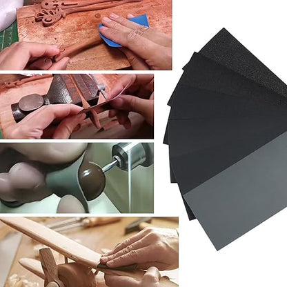 60 Pcs 9x3.6 Inch 6 Grit Mixed Packing Wet and Dry Sandpaper Sheets, Woodworking Furniture/Automobiles/Metal/Lacquer Polishing Sanding Sheets, 80/150/320/600/1000/1500 Grit
