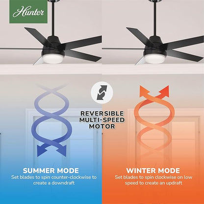Hunter 51314 Aerodyne Ceiling Fan 52 inches Matte Black