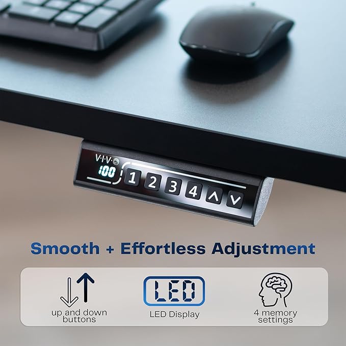 VIVO Electric 48 x 30 in Standing Desk, Memory Height Adjustment, 1B Series, Holds 220 lbs, One-Piece Light Wood Top, Gray Frame, DESK-KIT-1G5C