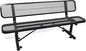 6FT Heavy Duty Park Bench with Back Portable Frame, Outdoor Metal Park Bench with Backrest, Steel Mesh Outdoor Bench for Garden, Lawn, Patio, Porch, Park, Yard (BLACK, 72.4" L x 23.2" W x 32.5" H)