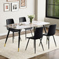 Modern Dining Table Set for 4, 62'' Sintered Stone Table, 4 Chairs, Easy to Assemble