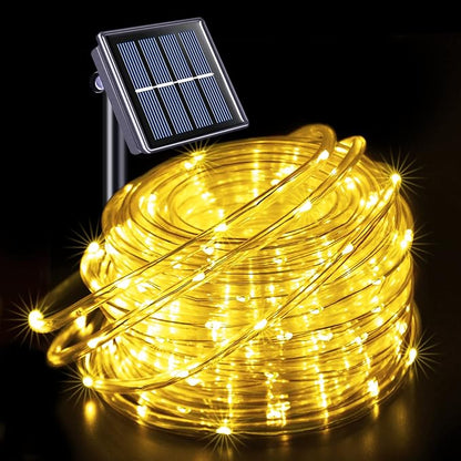 JMEXSUSS 200 LED Solar Rope Lights,66ft 8 Modes Solar Rope Lights Outdoor Waterproof LED Solar Powered Rope Tube for Fence,Gazebo,Yard,Walkway,Path(Warm White)