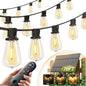 addlon 72FT Solar String Lights Waterproof with Remote & USB, Patio Lights Solar Powered with LED Shatterproof Bulbs Dimmable for Backyard