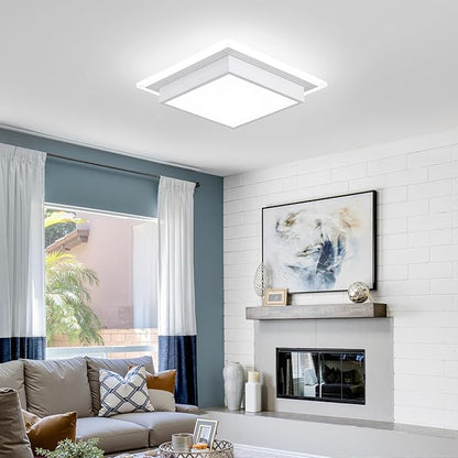 32W Modern LED Ceiling Light, 13 Inches Square Ceiling Light, 5CCT Flush Mount Ceiling Light, Hallway Ceiling Lighting Fixtures for Living Room Bedroom Bathroom Kitchen