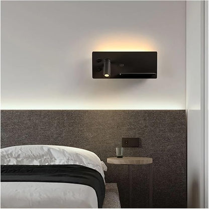 Wireless Charging Column Modern Minimalist Style LED Tone Wall Light Black White Luxury Home Decor Appliances Bedroom Nightstand,Modern