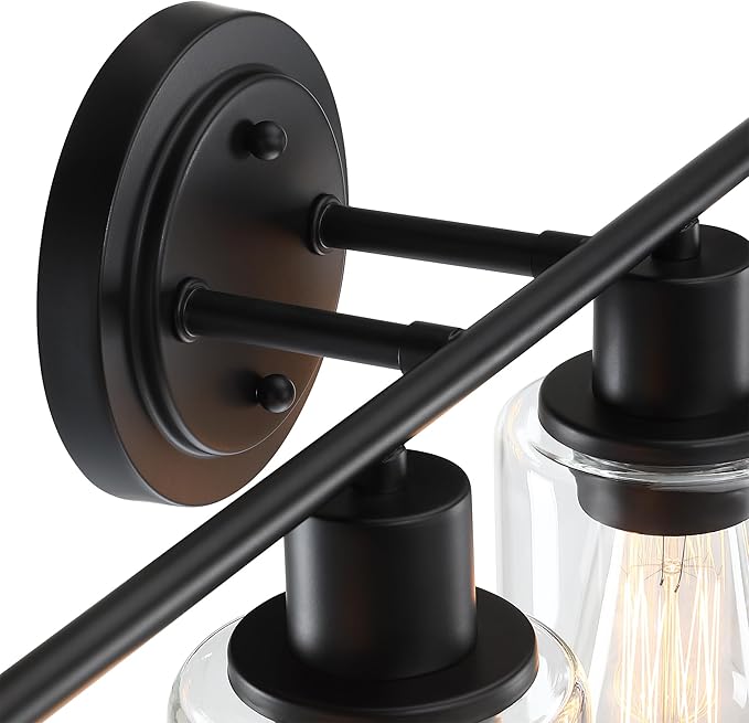 4-Light Bathroom Light Fixture Over Mirror Black 4-Light Vanity Light Fixture for Bathroom Vanity Black Wall Sconce Over Sink