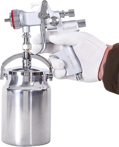 HVLP Spray Gun, Siphon Air Paint Sprayer Gun with 1.7mm Nozzle Sets, 1000CC Automotive Paint Gun, Professional for Car, Furniture, House Painting
