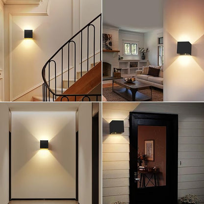 Battery Operated Wall Sconce Set of 2, Motion Sensor Light Indoor, 6000mAh Wall Lights Rechargeable, Cordless LED Energy Saving Night Light for Hallway Stairway Porch, Black
