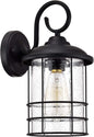 MICSIU 12.25 Inch Outdoor Wall Sconce, Anti-Rust Exterior Light Fixture with Clear Seedy Glass, Matte Black Farmhouse Porch Light for House, Garage, Entryway, Patio, Dimmable, 1-Pack