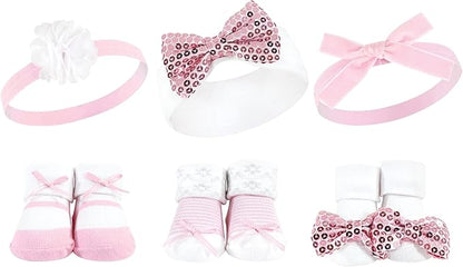 Hudson Baby Girl's Headband and Socks Giftset