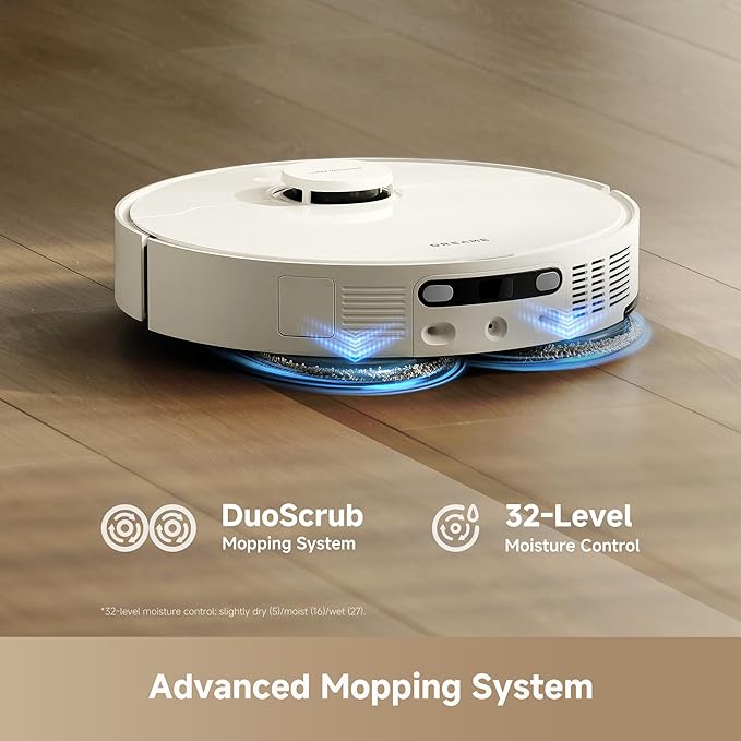 DREAME L40 Ultra Gen 2 Robot Vacuum and Mop with 25,000Pa Suction, Extendable Side Brush and Mop, All-in-One Self-Emptying & Cleaning Dock, Voice & App Control, White