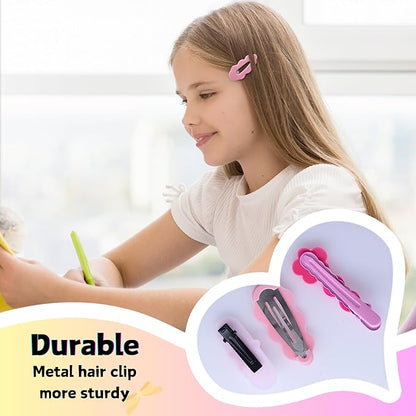 70PCS Hair Accessories for Girls Little Girl Hair Clips Barrettes for Baby Toddler Teens Women Kids Cute Candy Colorful Flower Gift for 6-18 Ages (Girls Hair Accessories)
