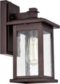 MICSIU 12.25" Dusk to Dawn Outdoor Wall Light, 100W Max Anti-Rust Bronze Exterior Sconce, Seedy Glass 12-Inch Vintage Farm Look Porch Light for Front Door, Garage, Patio