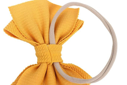 Baby Girl's 5 Inches Soft Double Bow-knot Nylon Headband Toddler Headdress for Photography Party Festivals (Blush Pink)
