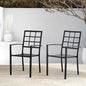 Outdoor Dining Chairs Set of 2, Metal Frame Stackable Patio Dining Chairs with Armrest, Wrought Iron Patio Bistro Chairs for Lawn, Backyard, Garden, Porch