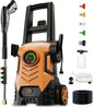 FOTING Pressure Washer with Adjustable Touch Screen 8 Level, 4 Quick Connect Nozzles,Inlet Hose&Filter&Foam Cannon for Cars/Fences/Driveways/Home Cleaning,Red